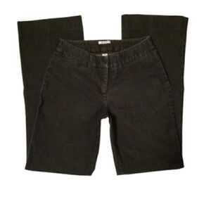 Halogen mid-Rise stretchy dark blue straight leg jeans